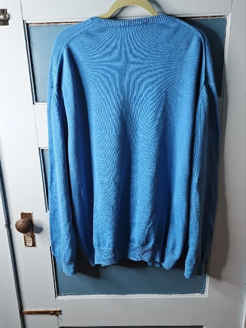 Lacoste Men’s Crewneck Sweater in Light Blue with Croc Logo